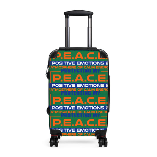 Protecting My PEACE l Vibes Suitcase | Travel Luggage for Stress-Free Journeys, Positive Emotions, Adventure, Gifts for Travelers