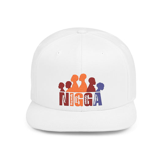 N.I.G.G.A. Stylish Flat Bill Snapback Hat, Streetwear Cap, Hip Hop Accessory