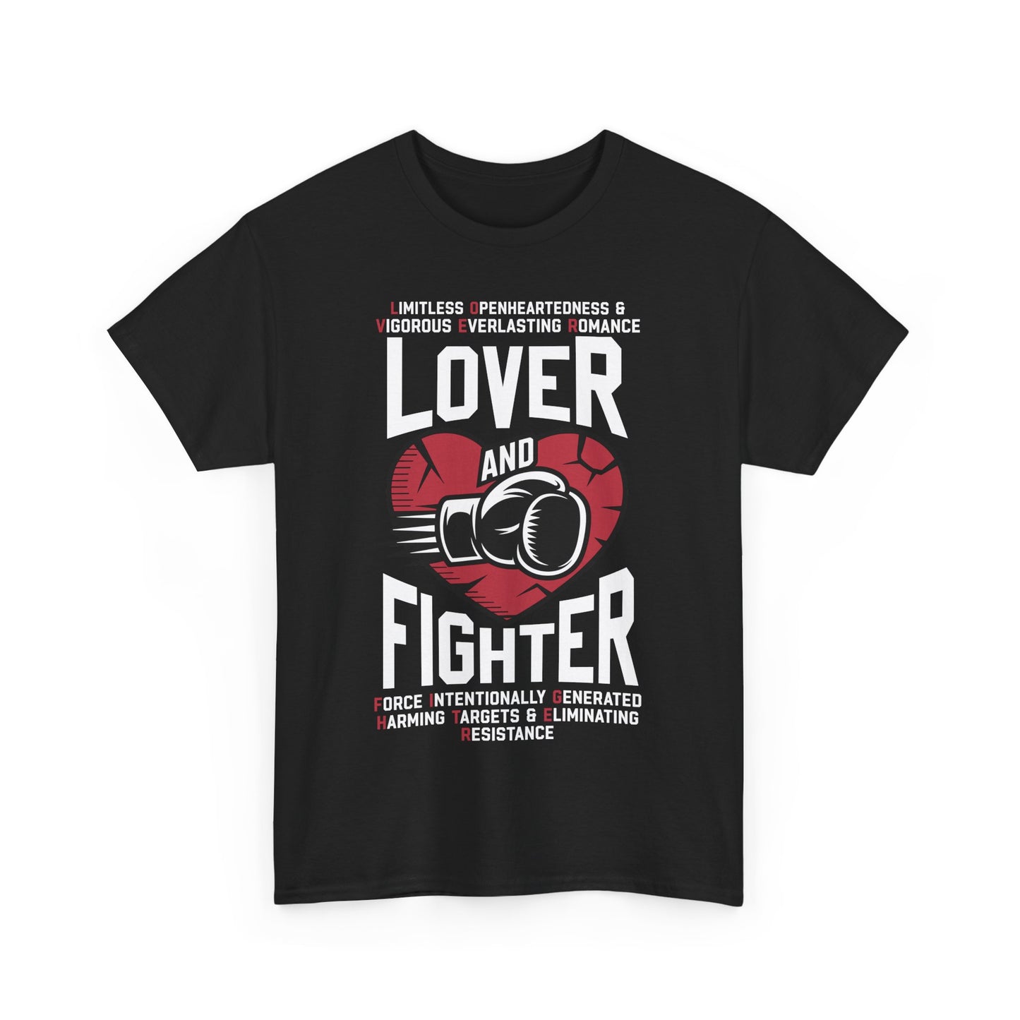 Lover & Fighter Unisex Tee, Inspirational Cotton Shirt, Motivational Graphic Tee, Unique Gift for Fighters, Activewear for Him/Her