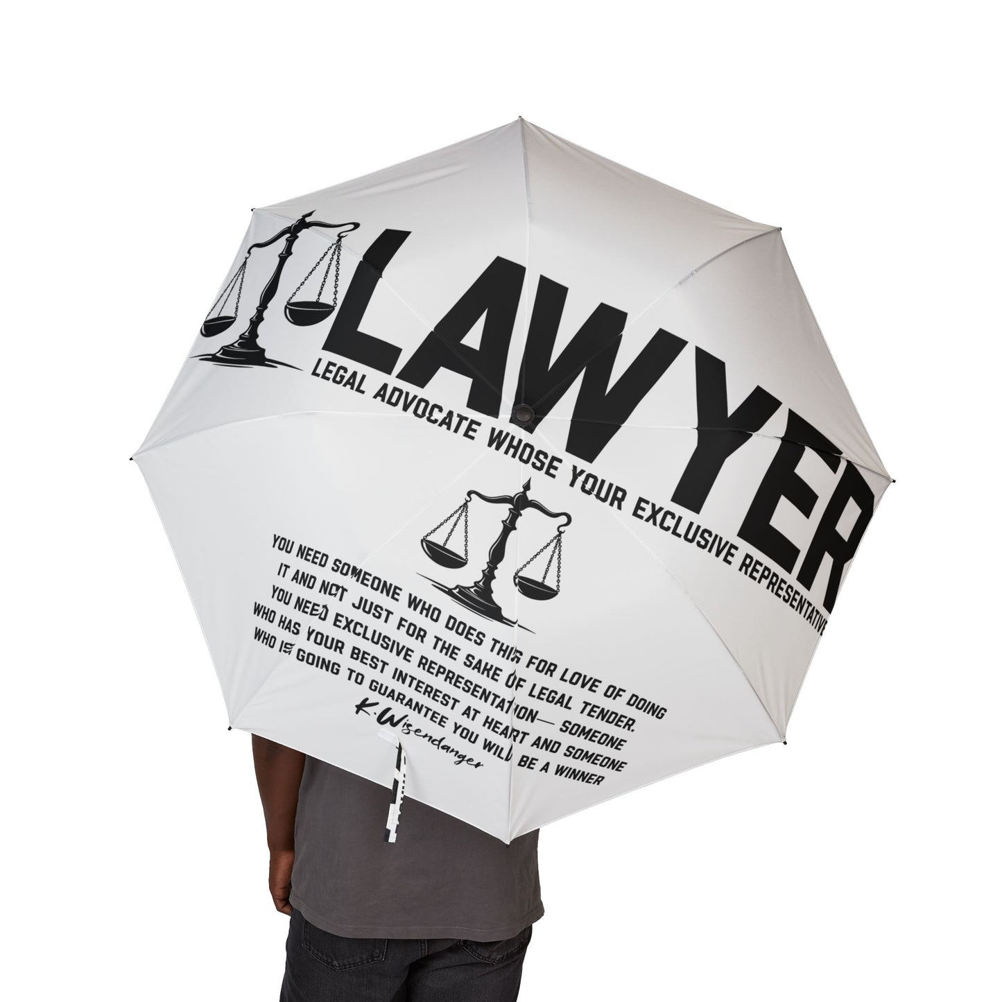 Lawyer Print Umbrella — Foldable Semi‑Automatic Travel Umbrella