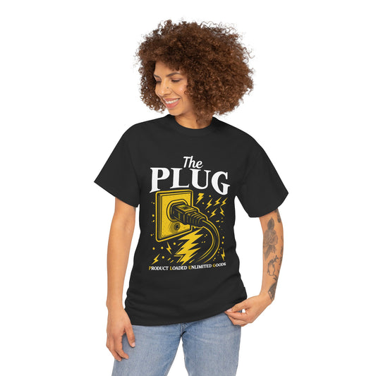 The Plug Graphic Tee — Retro Electric Plug Design