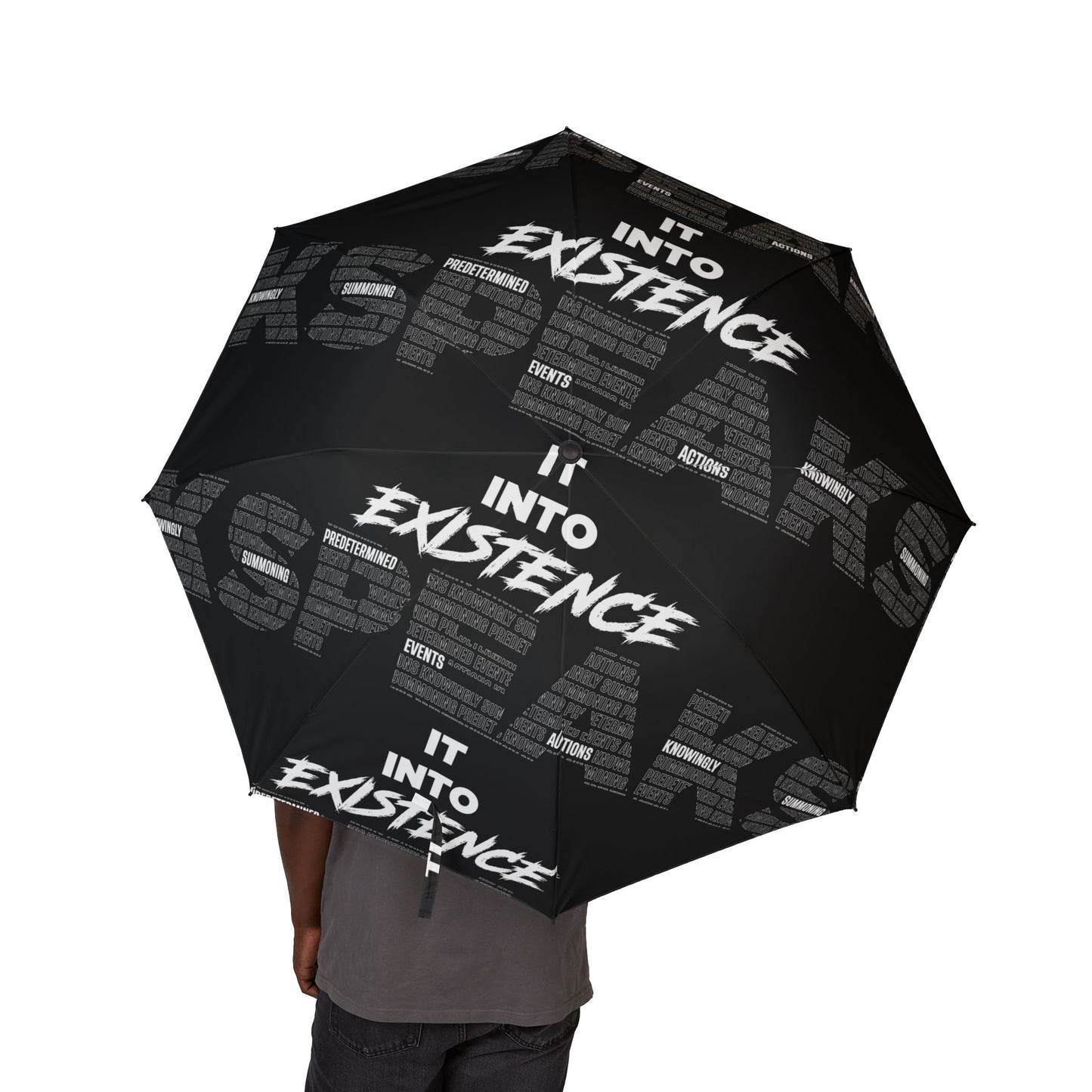 S.P.E.A.K. It Into Existence Stylish Semi-Automatic Umbrella, Trendy Rain Gear, Compact Travel Umbrella