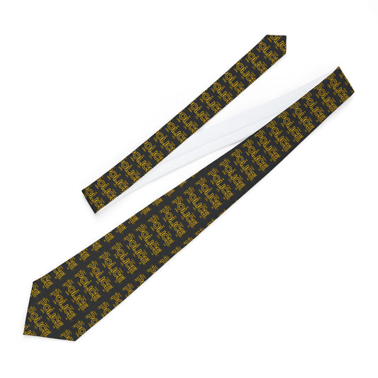 P.O.L.I.C.E. Stylish Necktie for Formal Occasions, Unique Pattern Tie, Gift for Dads, Wedding Attire, Office Wear, Birthday Present