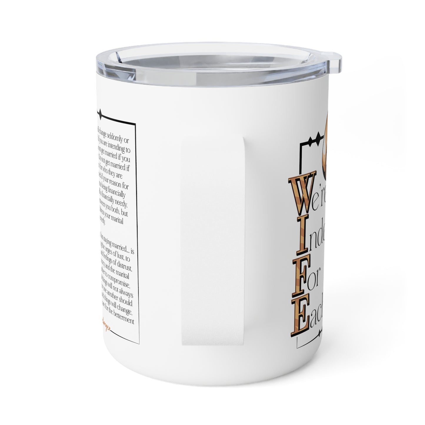 W.I.F.E. (We're Indefinitely For Each-Other) Insulated Coffee Mug, 10oz - For Better or Worse, Perfect Gift for Wives, Personalized Coffee Cup