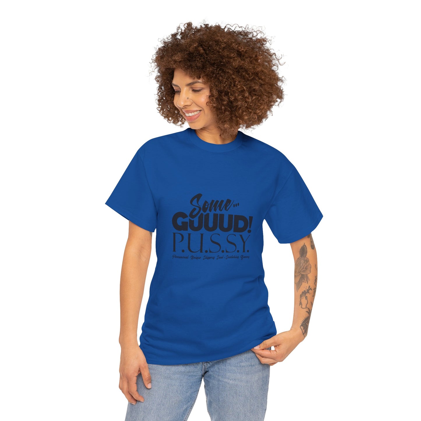 GUUD P.U.S.S.Y. Bold Statement Tee, Unisex Cotton Shirt, Graphic Tee for Self-Expression,