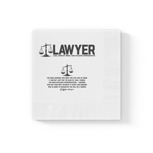 Lawyer Cocktail Napkins — Scales of Justice Printed Party Napkins for Attorneys
