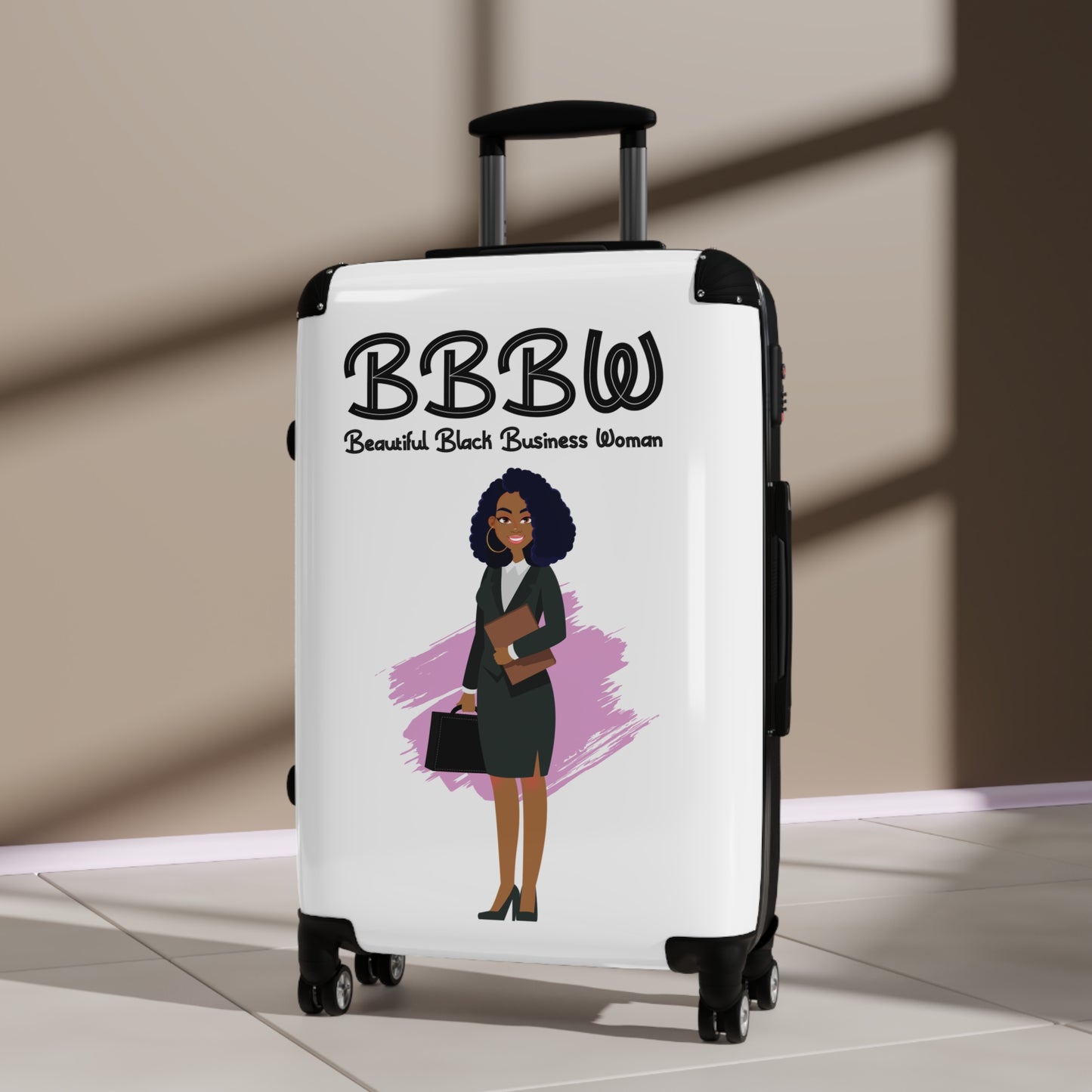 B.B.B.W. Stylish Travel Suitcase for Empowered Women, Custom Luggage, Inspirational Business Travel, Gift for Entrepreneurs