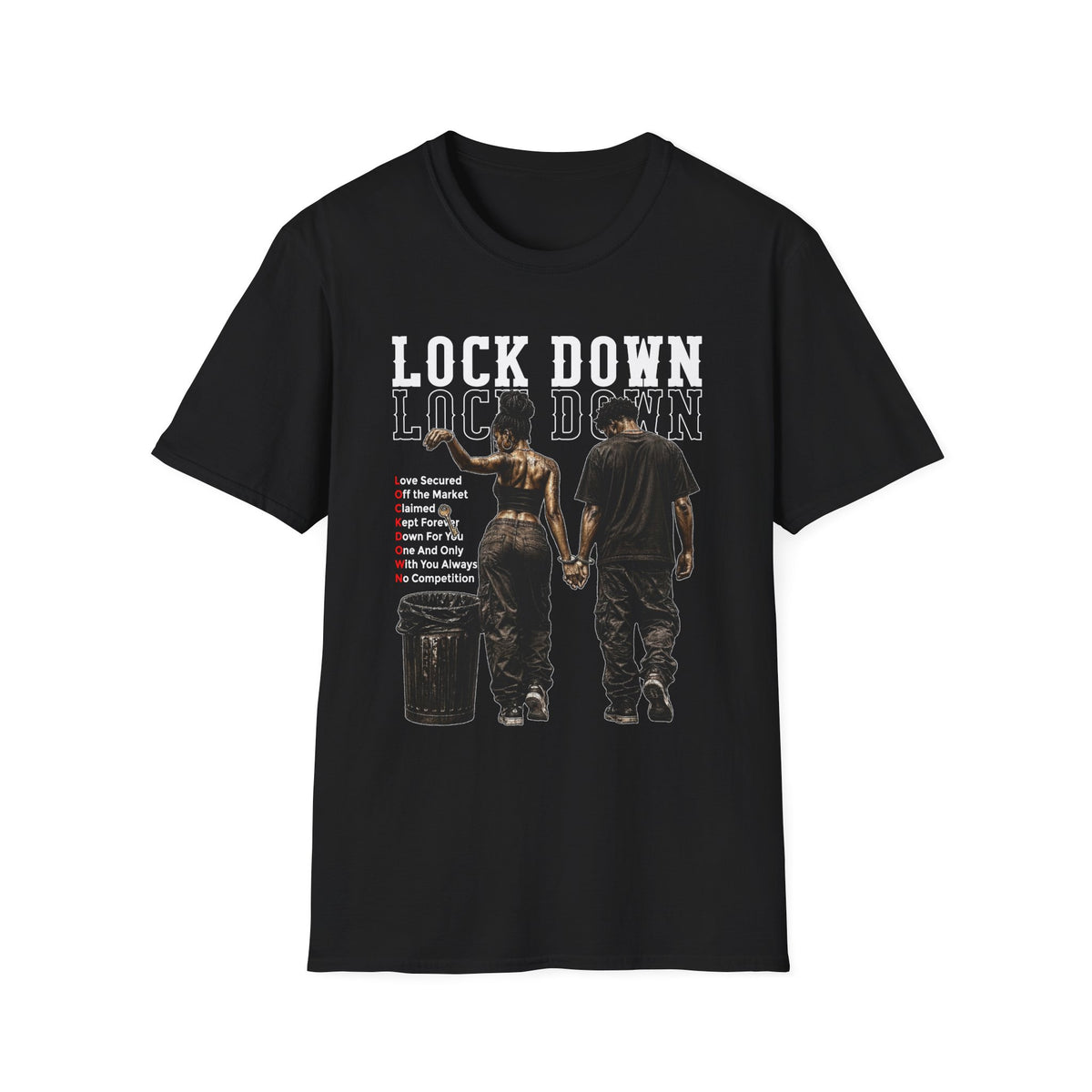 Lock Down Graphic T-Shirt — Holding Hands Street Art Design