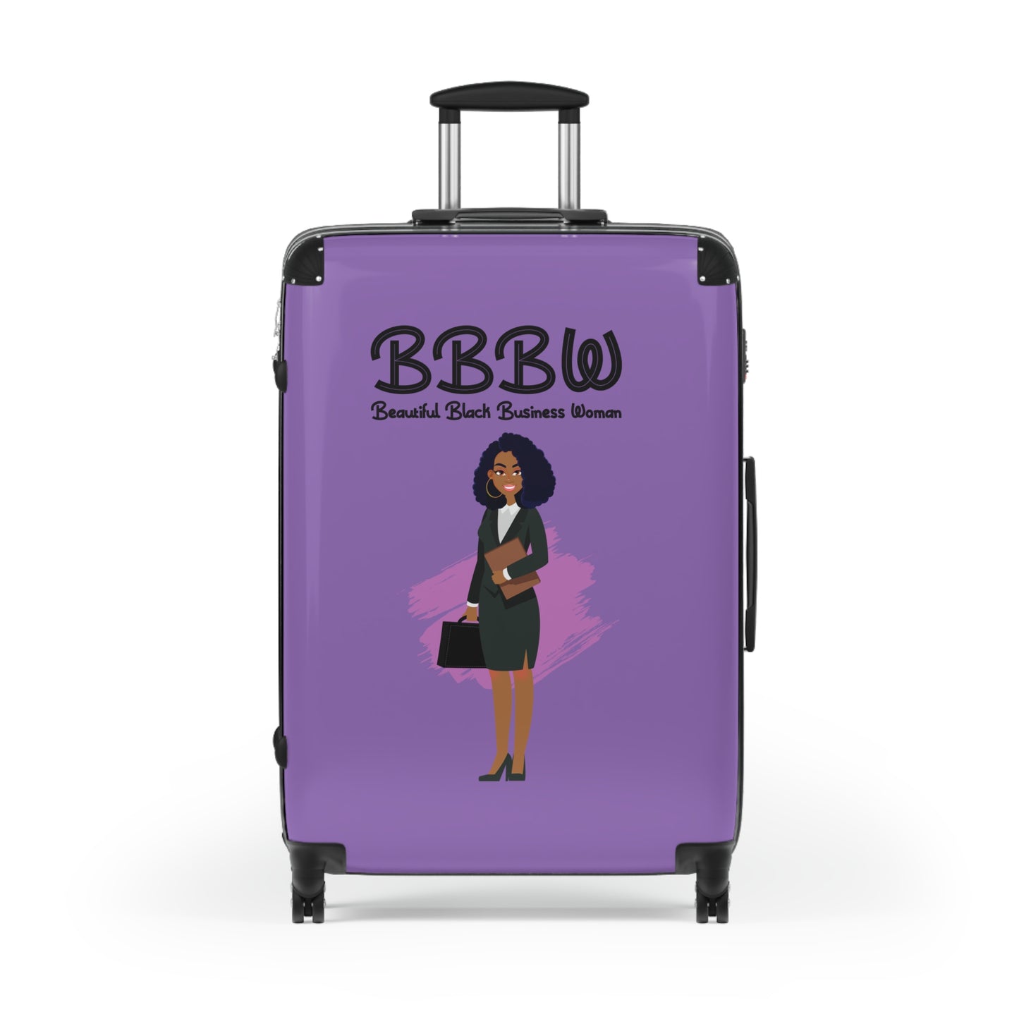 B.B.B.W. Stylish Travel Suitcase for Empowered Women, Personalized Luggage, Business Traveler Bag, Gift for Graduates, Black Woman Pride