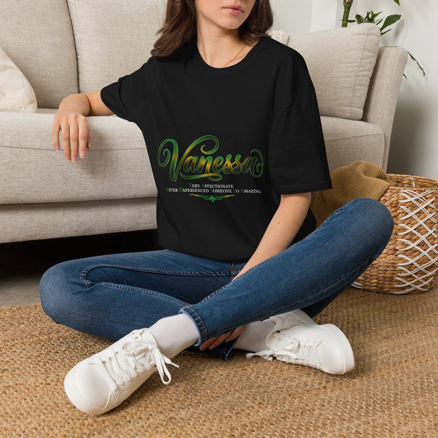 Name Script T-Shirt — "Vanessa" Cursive Personalized Tee