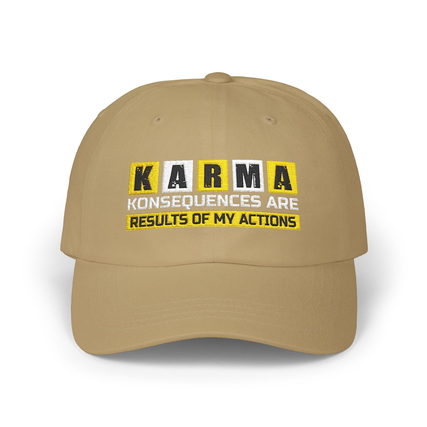 K.A.R.M.A. Classic Cap, Unique Gift for Dad, Adjustable Cap, Everyday Wear