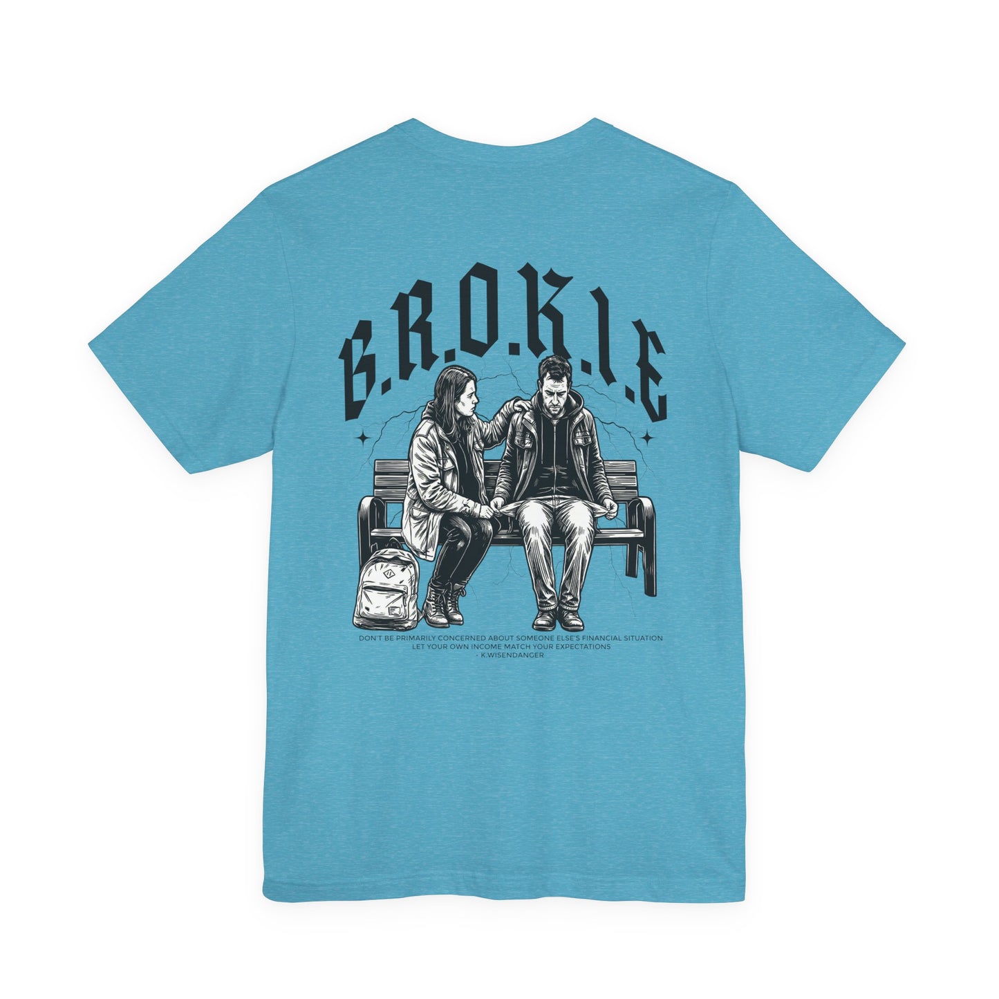 No B.R.O.K.I.E. Premium Tee — Graphic Vintage Streetwear T-Shirt with Bench Illustration