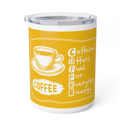 C.O.F.F.E.E. (Caffeine Offers Fuel For Everyday Energy) Insulated Coffee Mug - Unique Gift for Coffee Lovers, Travel Mug