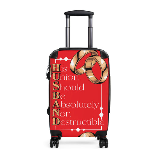 Husband Theme Suitcase | Travel Bag for Him, Unique Gift for Newlyweds, Anniversary Gift, Funny Wedding Travel