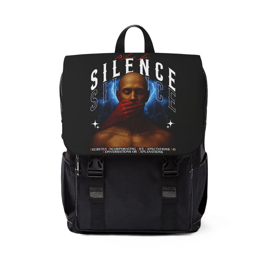 Move In S.I.L.E.N.C.E. Urban Art Unisex Casual Shoulder Backpack, Trendy Bag for Travel, School, Gym, Eco-Friendly Backpack, Gifts for Him or Her