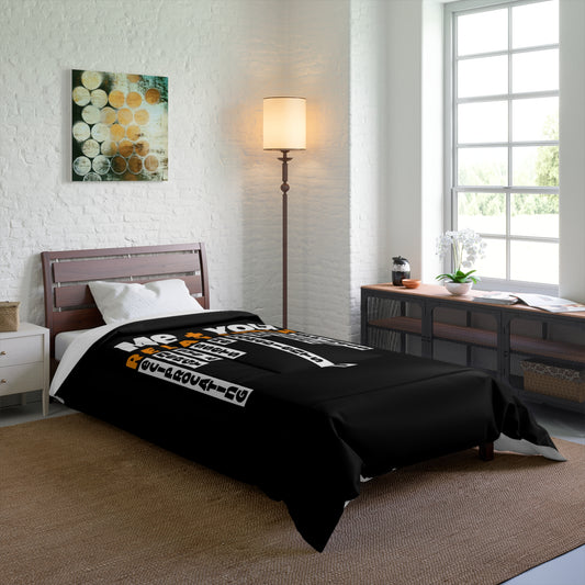 Cozy Relationship Comforter, Black Comforter for Couples, Love Themed Bedding, Valentine’s Day Gift, Romantic Bedroom Decor