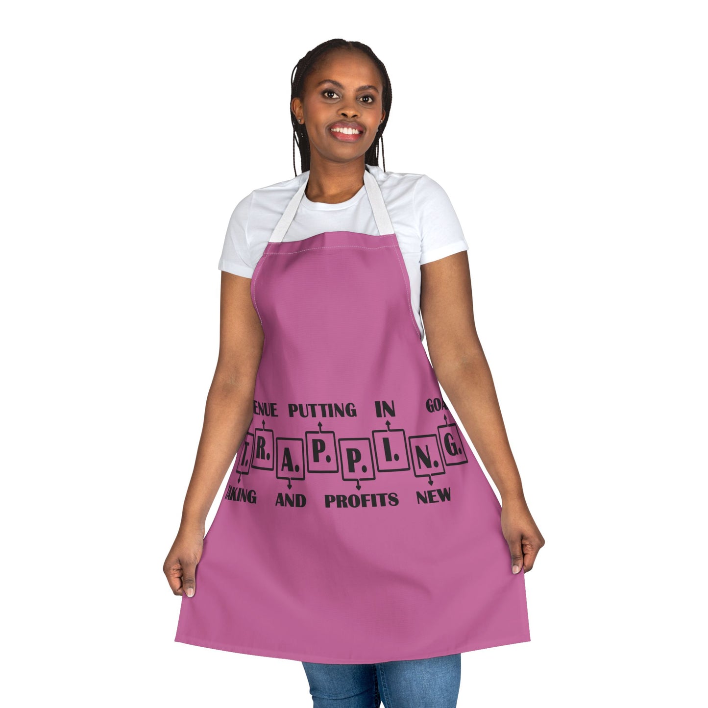 Apron — “T.R.A.P.P.I.N.G.” Chef Apron with Motivational Business Word Art