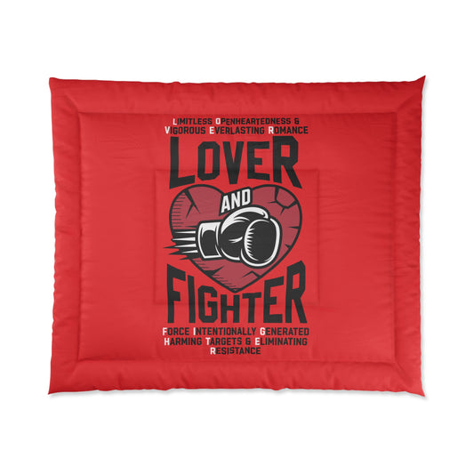 L.O.V.E.R. & F.I.G.H.T.E.R. Comforter - Bold Red Bedding for Fighters & Lovers, Bohemian Bedroom Decor, Gift for Couples, Romantic Home Accents, [...]
