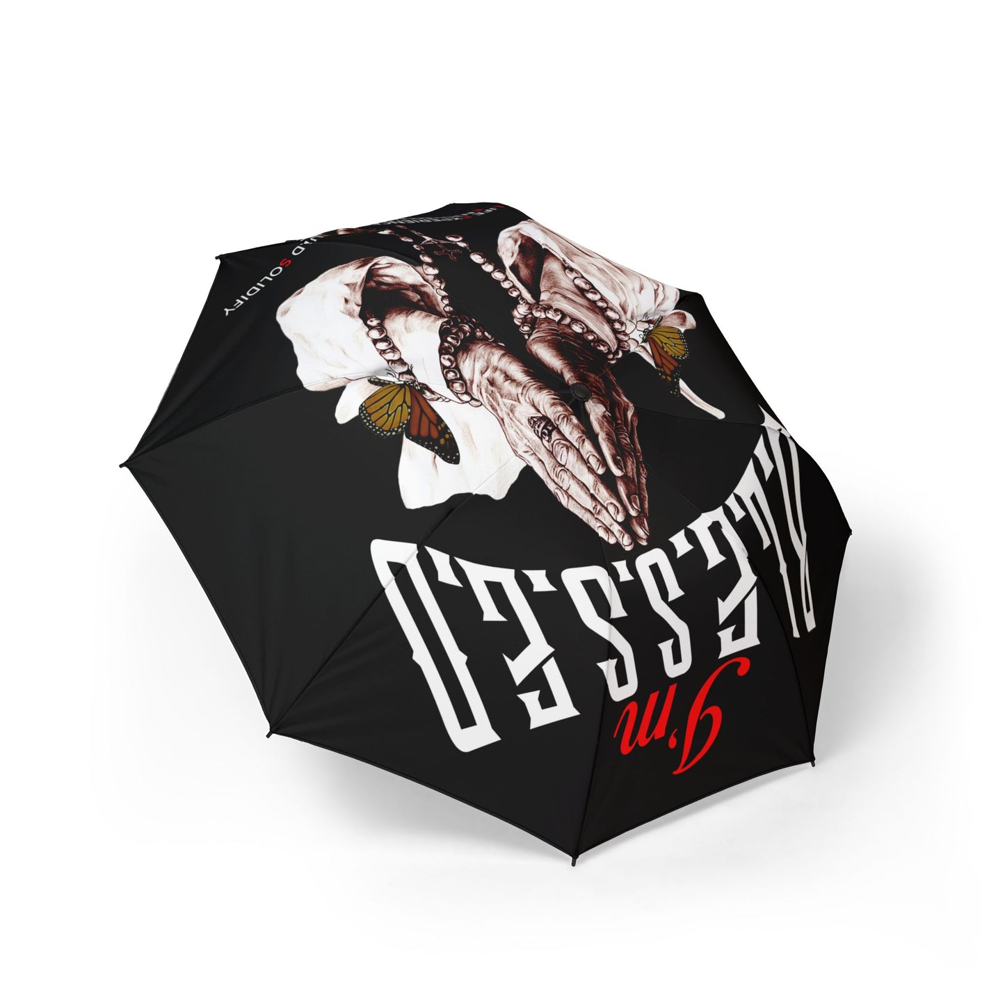Foldable Umbrella — Gothic Skull & Butterfly Compact Rain Umbrella