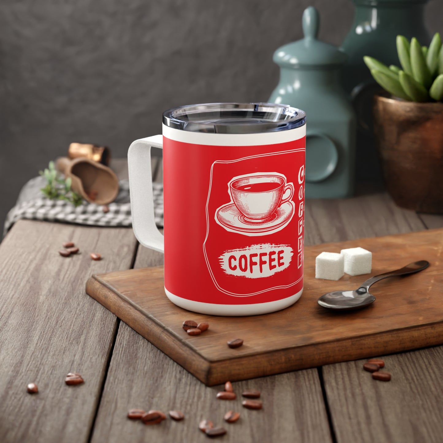 Red Insulated Coffee Mug - Caffeine Offers Fuel for Everyday Energy - Perfect Gift for Coffee Lovers, Travel Mug, Holiday Gift, Office [...]