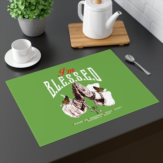 I'm Blessed Placemat — Praying Hands Religious Table Mat for Faithful Home & Gifts