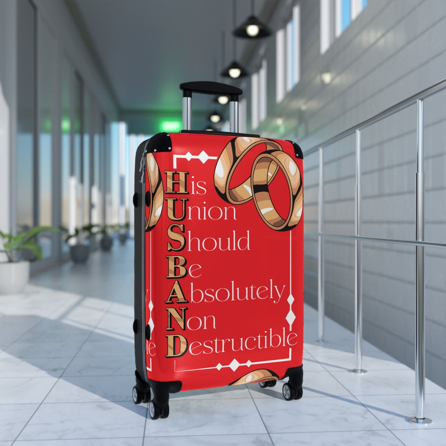 Husband Theme Suitcase | Travel Bag for Him, Unique Gift for Newlyweds, Anniversary Gift, Funny Wedding Travel