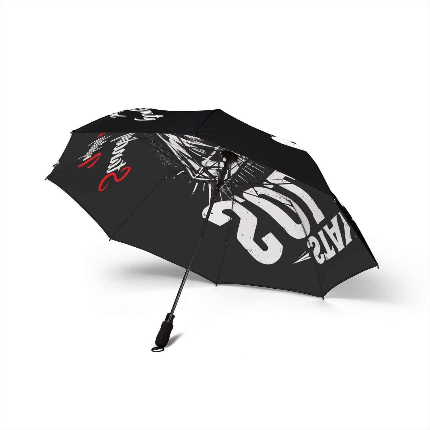 Foldable Umbrella — 'Stay Solid' Diamond Graphic Compact Rain Umbrella
