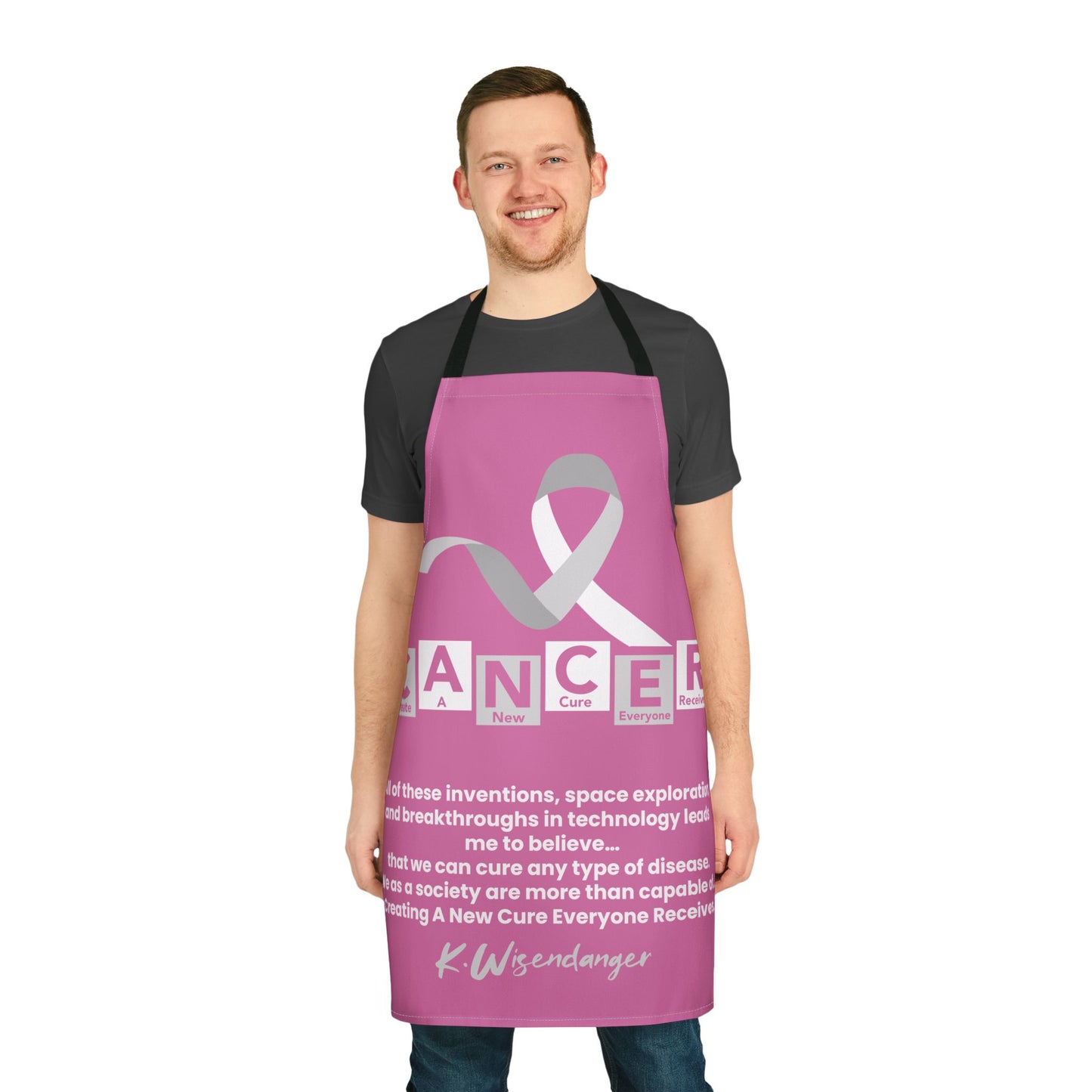 Breast Cancer Awareness Apron – Motivational Ribbon Quote Design