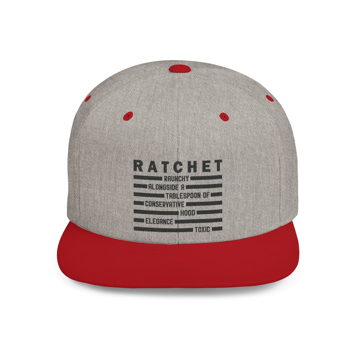 R.A.T.C.H.E.T. Flat Bill Snapback Cap  - Perfect for Street Style, Outdoor Events, & Casual Wear