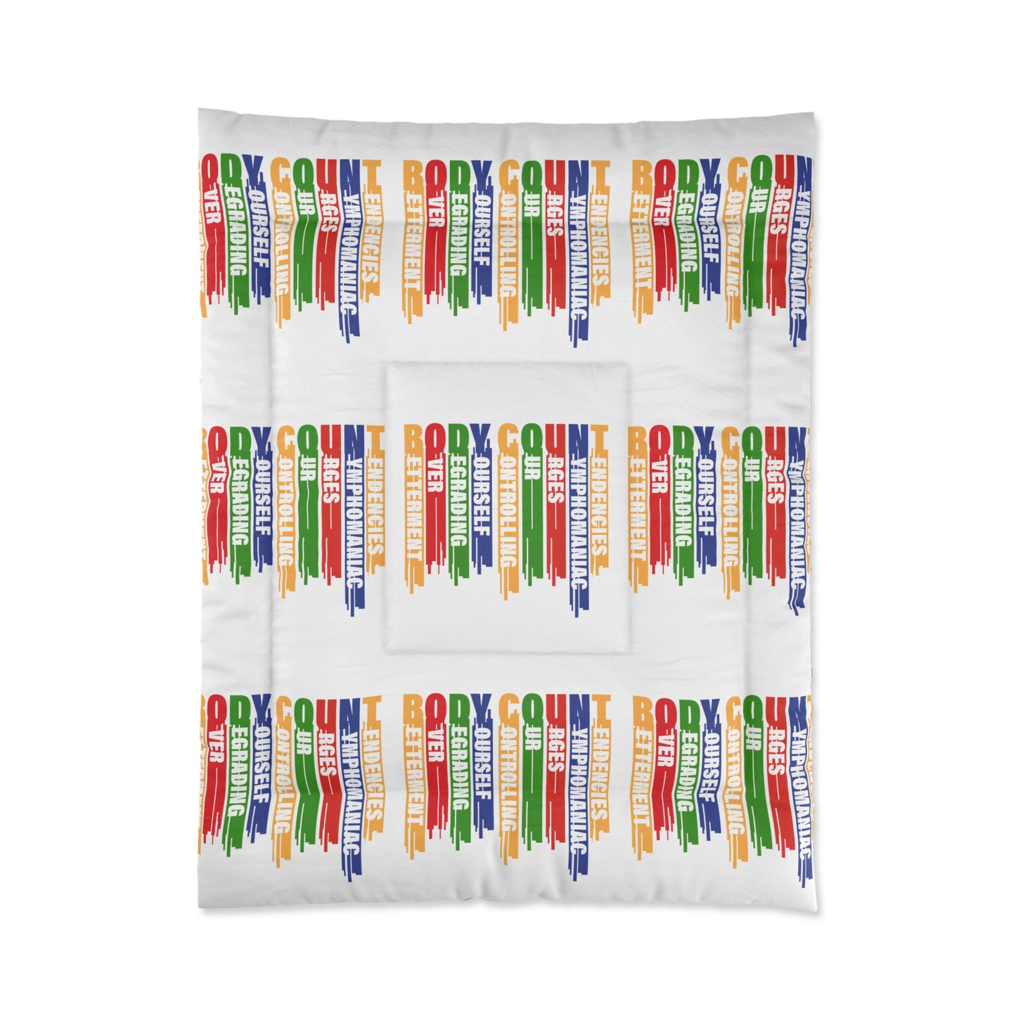 Body Count Comforter, Cozy Bedding for Dorms, Black Quilt, Unique Home Decor, Gift for Housewarmings