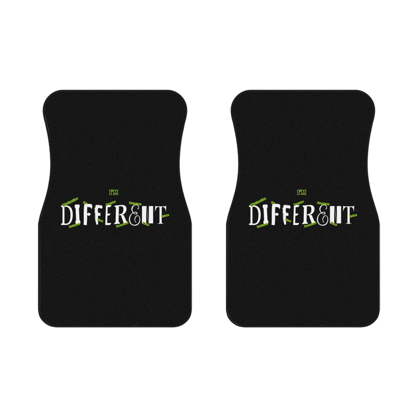Car Mats — “Different” Graphic Front Floor Mats (Pair)