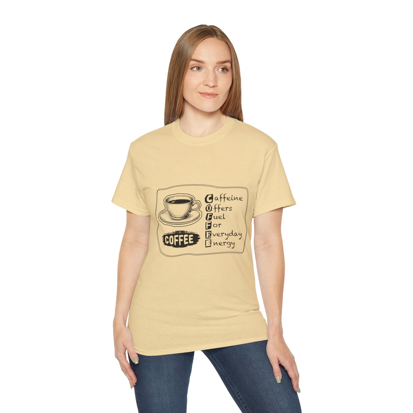 C.O.F.F.E.E. (Caffeine Offers Fuel For Everyday Energy) Lover's Unisex Tee, Funny Caffeine Shirt