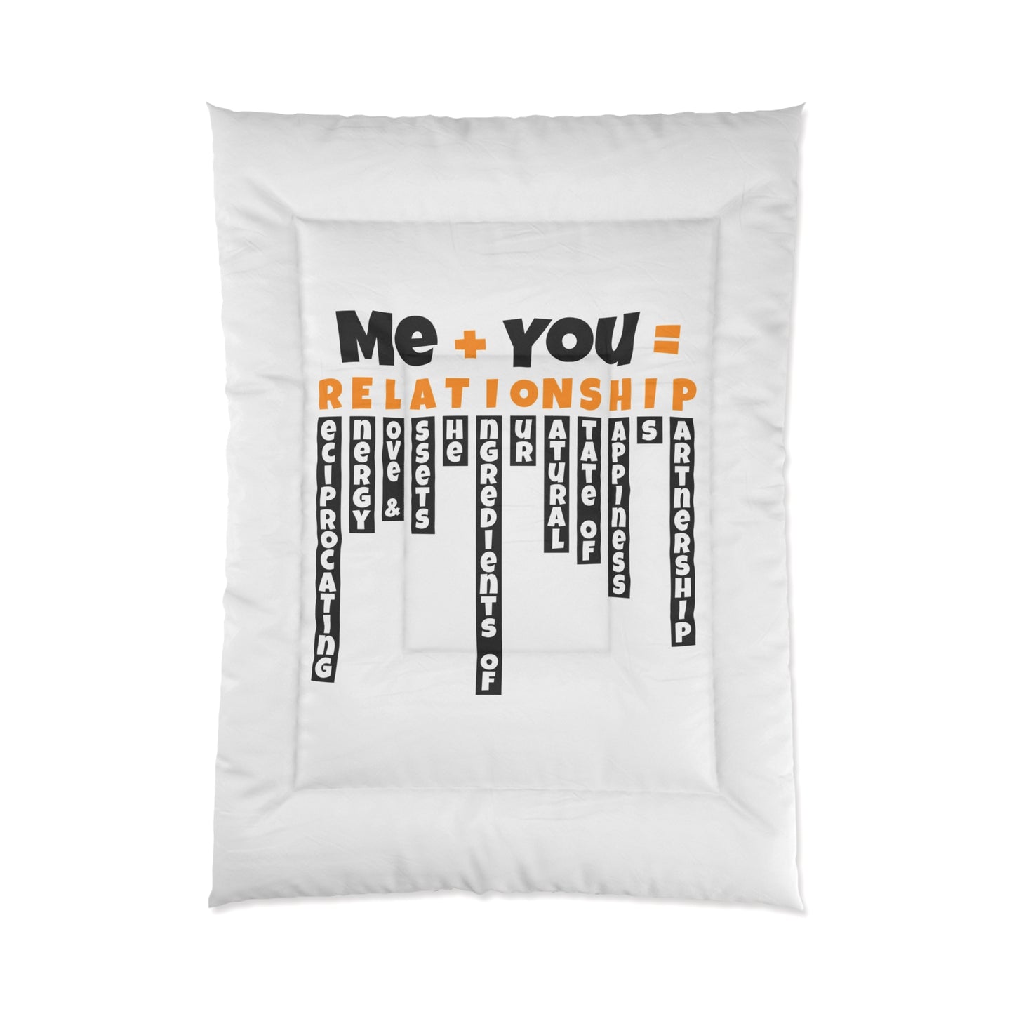 Couples Comforter with Relationship Quote | Cozy Bedroom Decor, Love Gift, Wedding Present, Anniversary, Home Bedding