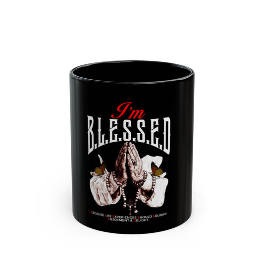 B.L.E.S.S.E.D. (Because Life Experiences Should Solidify Enjoyment & Delight) Black Mug - Perfect Gift for Spiritual Friends, Faithful Coffee Lovers, 11oz/15oz Tea Cups, Inspirational Home Decor, Birthday [...]