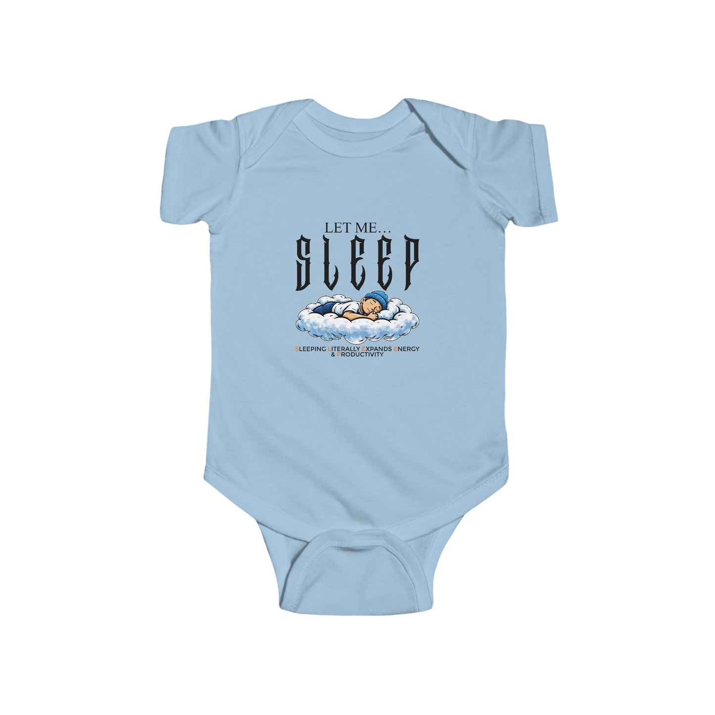 Infant Bodysuit "Let Me Sleep" Baby Onesie – Cute Sleeping Cloud Design