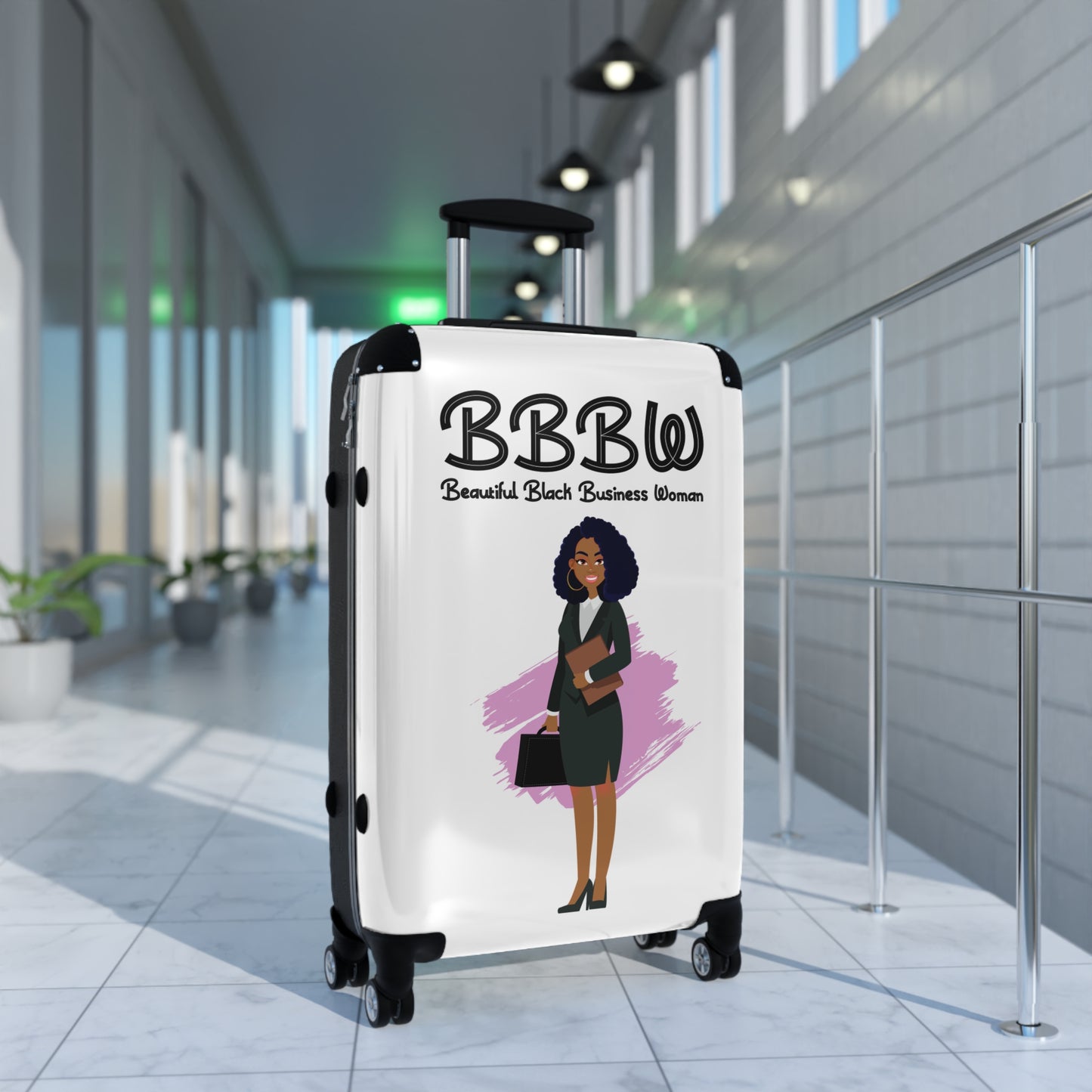 B.B.B.W. Stylish Travel Suitcase for Empowered Women, Custom Luggage, Inspirational Business Travel, Gift for Entrepreneurs