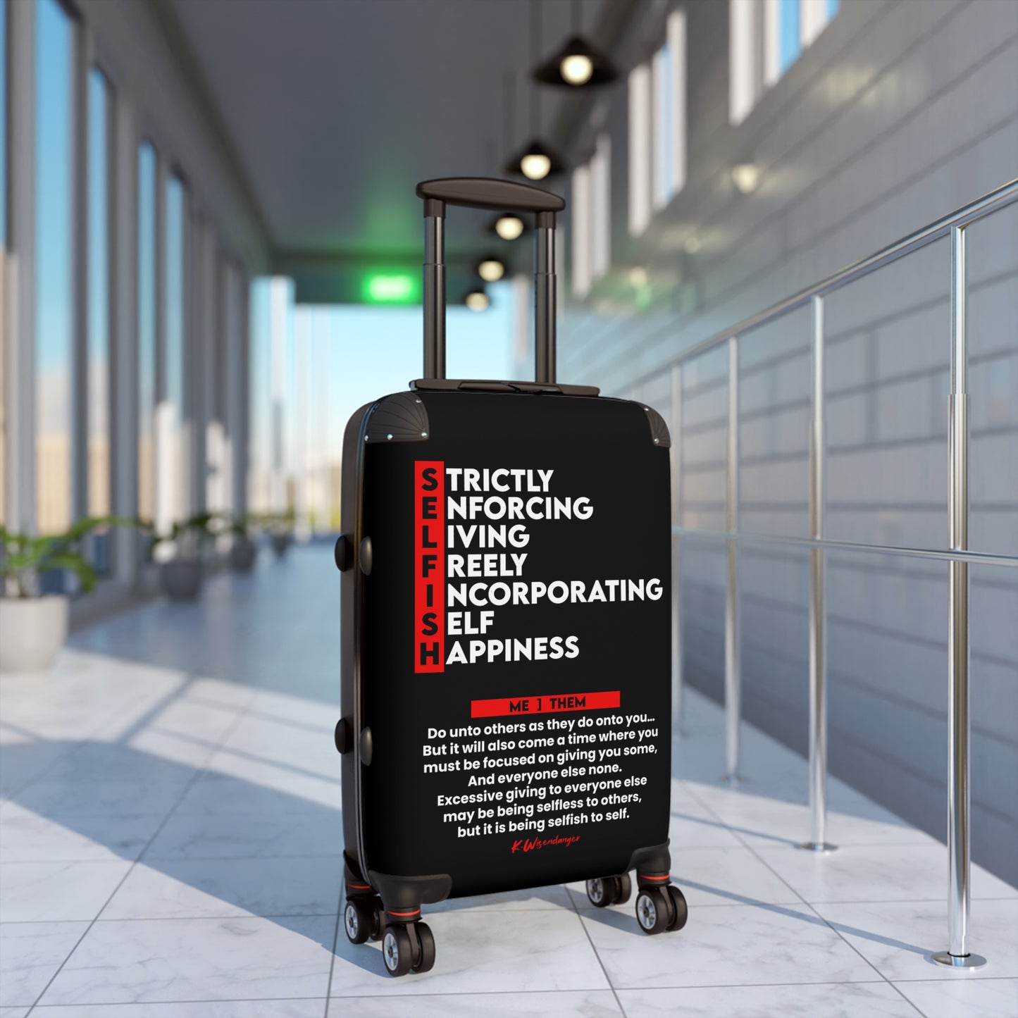 Self-Care Inspirational Suitcase with Quotes, Travel Gear, Luggage for Self-Discovery, Unique Gift for Travelers, Motivational Travel [...]