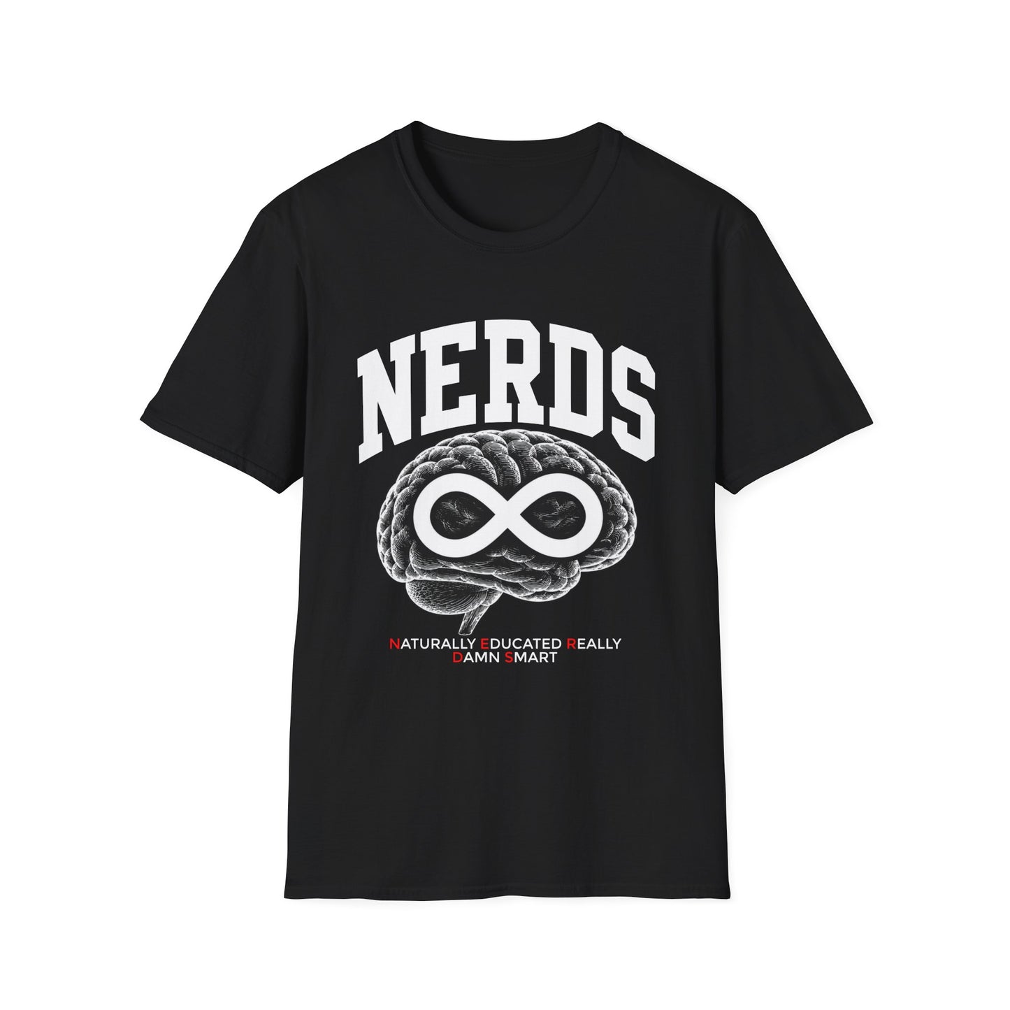 Nerds Brain Infinity Graphic T-Shirt — Funny Retro Smart Pride Tee