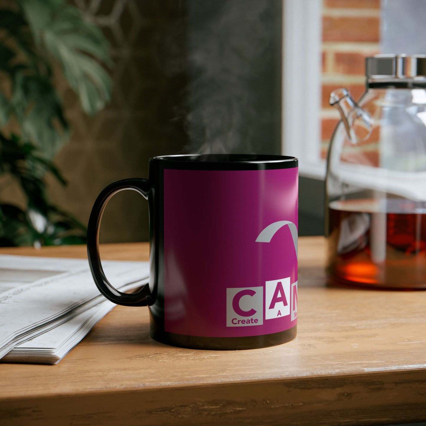 C.A.N.C.E.R. (Create A New Cure Everyone Receives) Pink Ribbon Cancer Awareness Mug | Gift for Support, Fundraiser, Survivor, Cure, Awareness