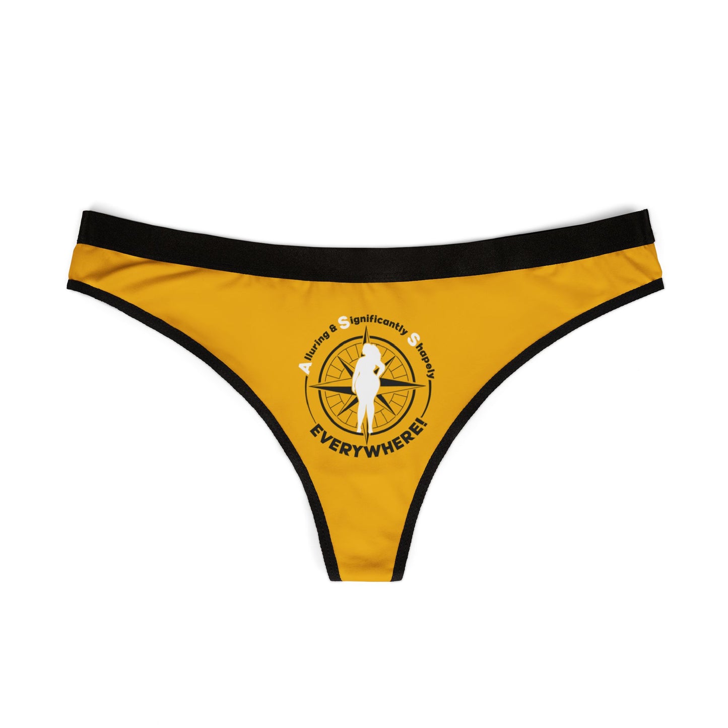 A.S.S. (Alluring Significantly Shapely) Everywhere Stylish Women's Thongs, Fun Everyday Lingerie, Gift for Her, Comfortable Underwear