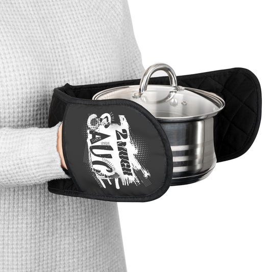 2 Much Sauce Oven Mitts