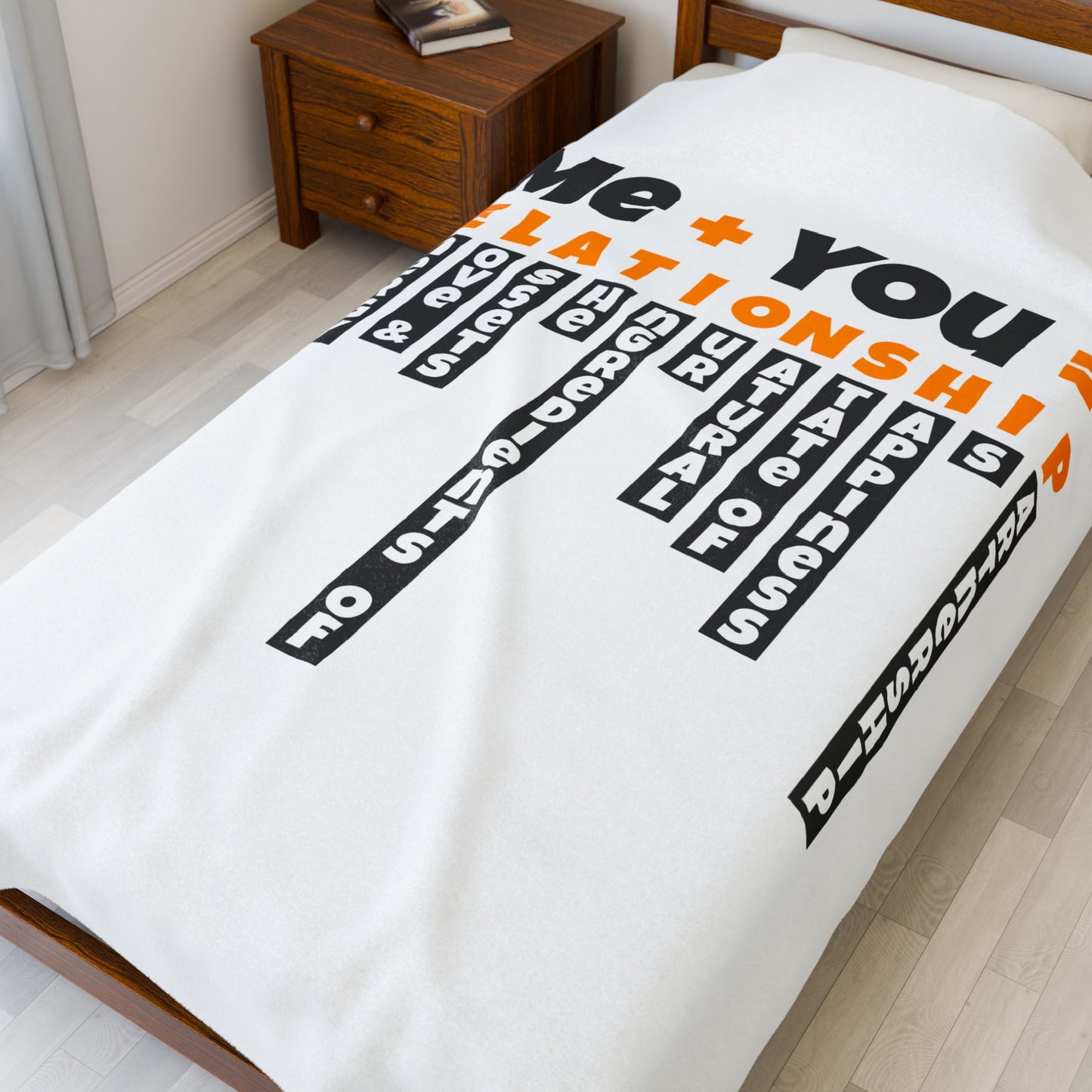 Relationship Goals Velveteen Plush Blanket, Cozy Throw for Couples, Gift for Anniversaries, Soft Home Decor for Love