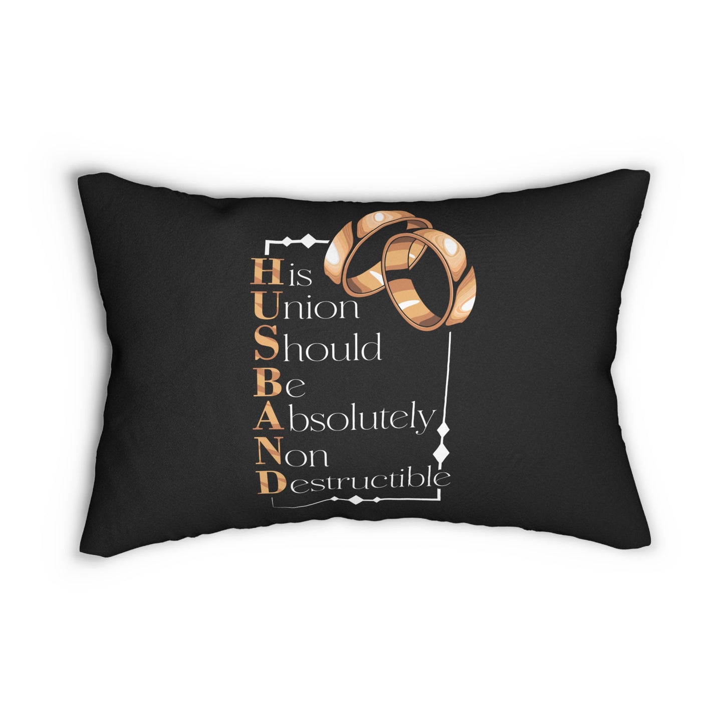 H.U.S.B.A.N.D. Lumbar Pillow | Wedding Gift, Home Decor, Anniversary Present, Relationship Advice