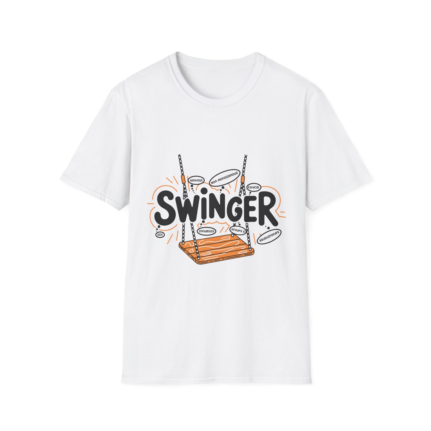 Fun S.W.I.N.G.E.R. (Sex Without Infidelity Non-Monogamous Groups Ethical Relationships) T-Shirt - Perfect for Promiscuous Spirits, Ethical Non-Monogamy & Adult Fun