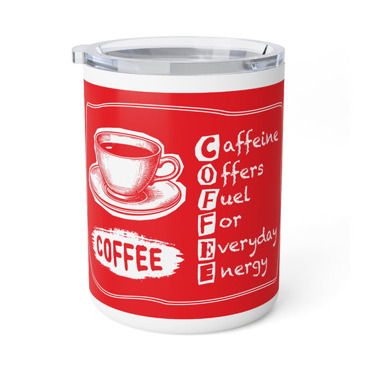 Red Insulated Coffee Mug - Caffeine Offers Fuel for Everyday Energy - Perfect Gift for Coffee Lovers, Travel Mug, Holiday Gift, Office [...]