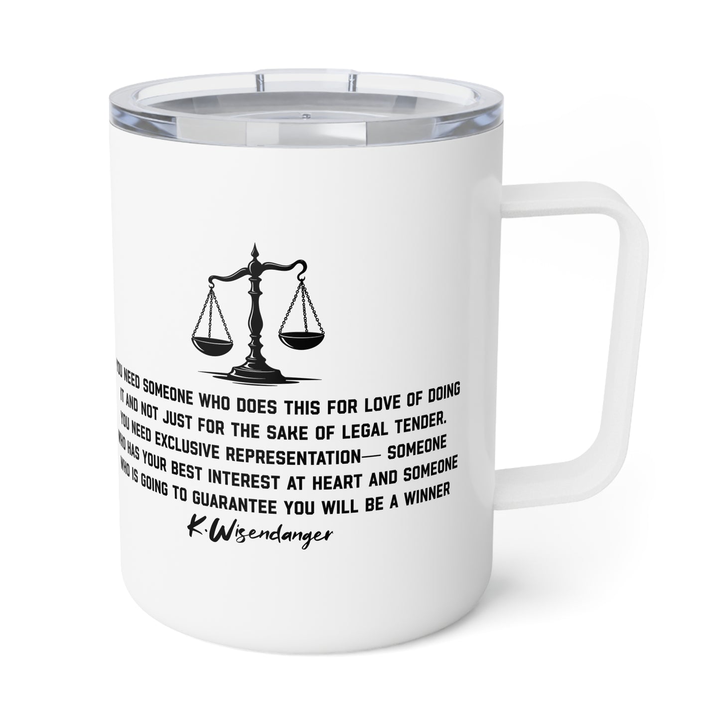 L.A.W.Y.E.R. (Legal Advocate Who's Your Exclusive Representative) Insulated Coffee Mug for Lawyers - Legal Advocate Gift, Law Office Accessory