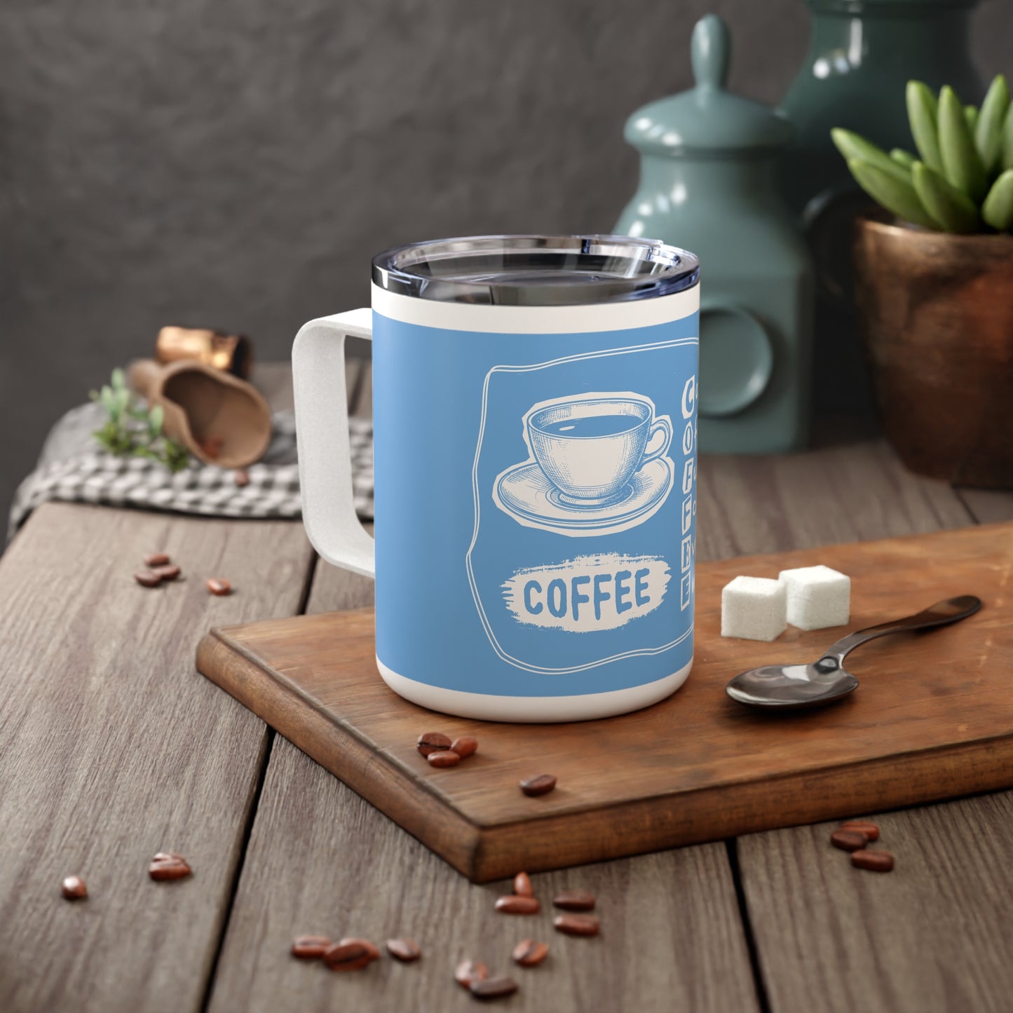 C.O.F.F.E.E. (Caffeine Offers Fuel For Everyday Energy) Lovers Insulated Mug, 10oz – Fun Caffeine Fuel Design, Perfect for Gifts, Everyday Use