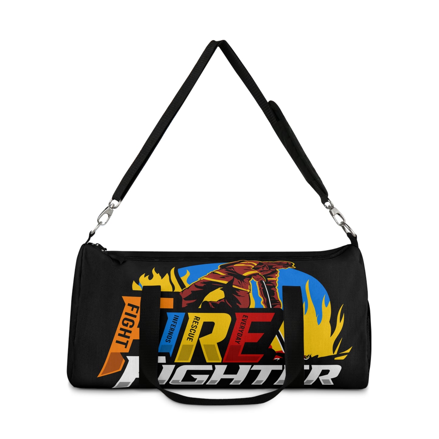 F.I.R.E. Fighter Duffel Bag: Gym Bag, Travel Bag, Sports Gear, Gifts for Firefighters, Motivational Workout Bag
