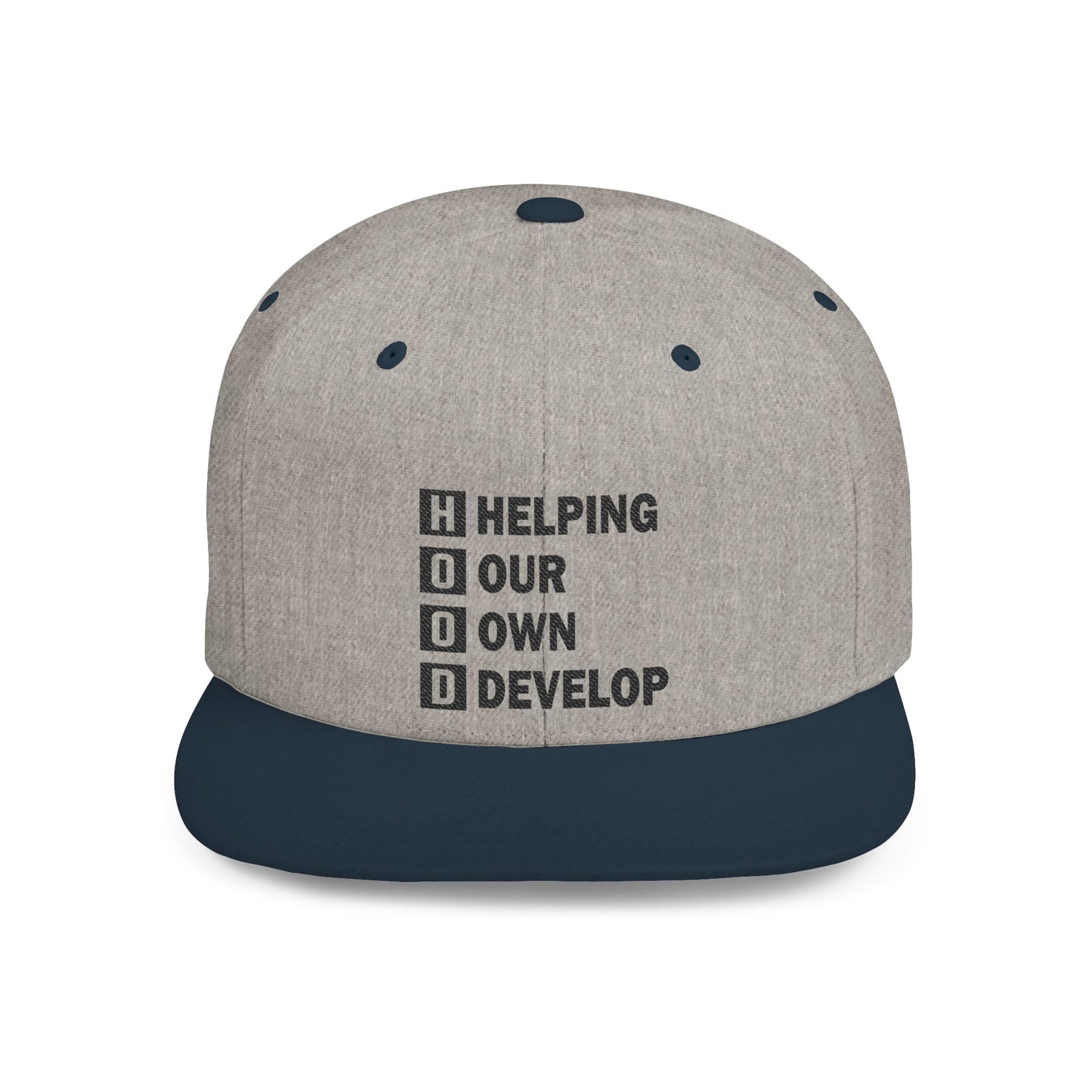 H.O.O.D. Helping Our Own Develop Snapback Hat | Motivational Cap for Community Support, Streetwear