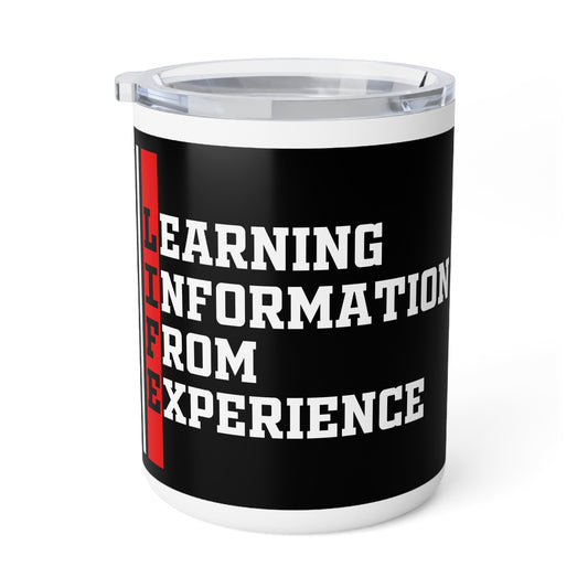 L.I.F.E. (Learning Information From Experience) Stylish Insulated Coffee Mug for Lifelong Learners, Hot Drinks, Gift for Students, Motivational Mug, Life Lessons, Experience Inspired
